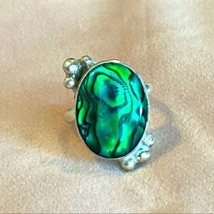 Sterling Silver and Abalone Shell Ring - HANDMADE!